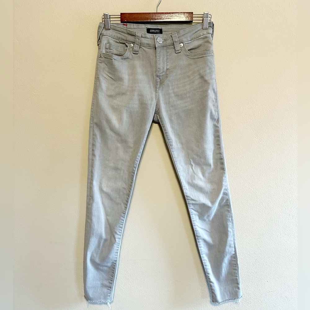 True Religion Jennie Mid Rise Curvy Skinny Jean Gray
